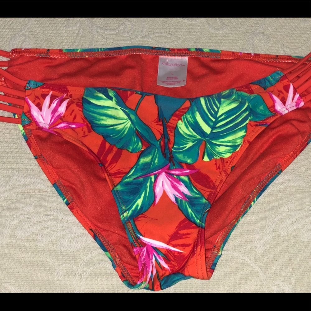 COPY - Hawaiian floral red bathing suit bottom